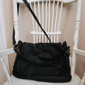 Genuine Black Italian Leather Purse Bag From Rome Italy